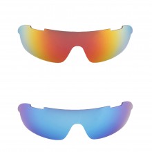 New Walleva Fire Red + Ice Blue Polarized Replacement Lenses For POC Half Blade Sunglasses